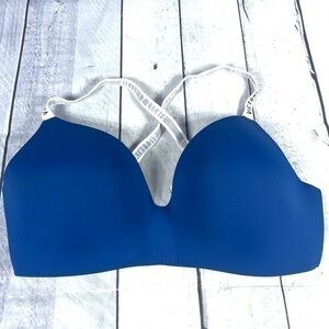 Victoria's Secret Royal Blue Bra with White Straps